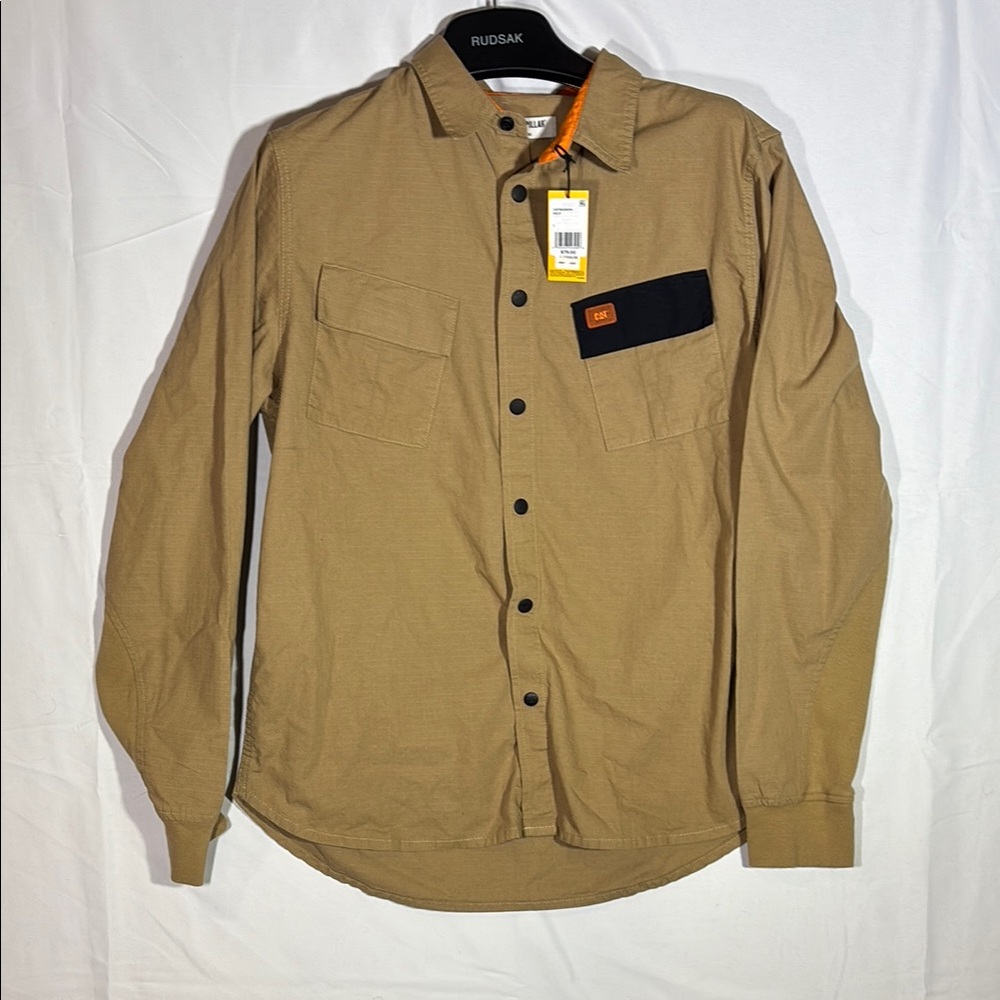 Caterpillar (CAT) Men's Tan Button Up Shirt Size Large